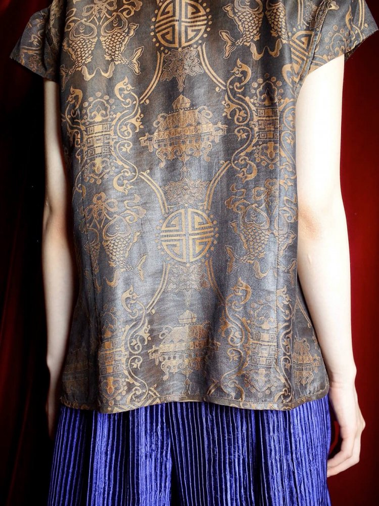 Jacquard Silk China Tops