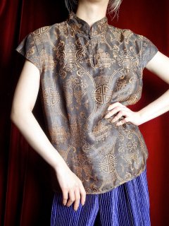 Jacquard Silk China Tops