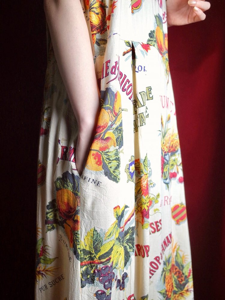 "JAMS WORLD Old Fruits Pattern Rayon Dress