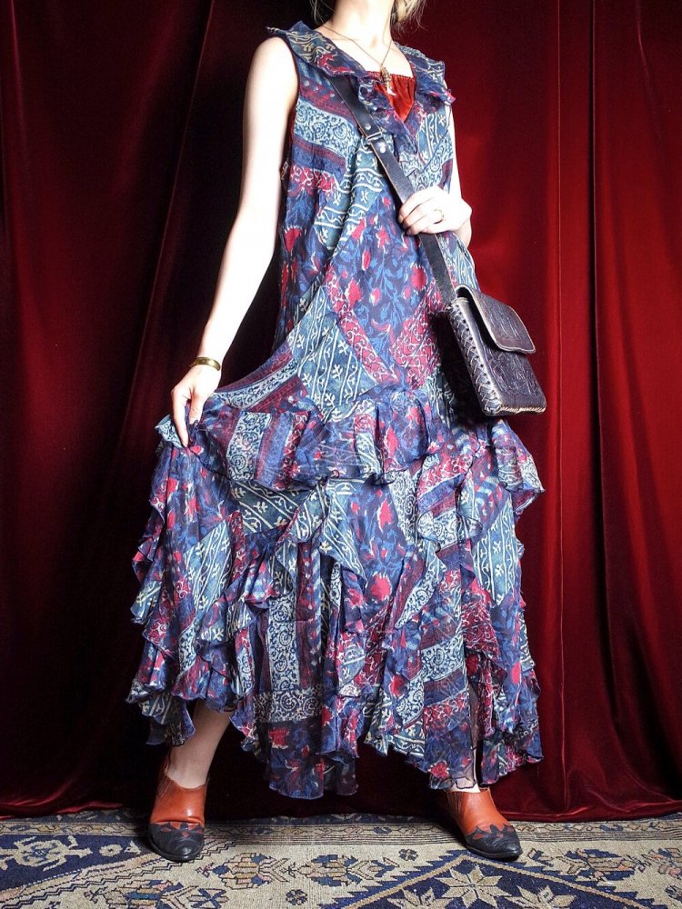 LAUREN / RALPH LAUREN Gypsy Style Frill Dress
