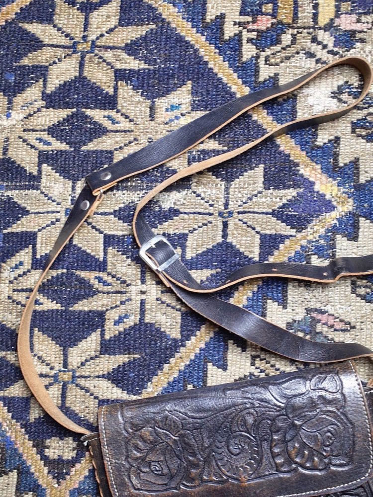 c.1970s Leather Carving Western Style Bag