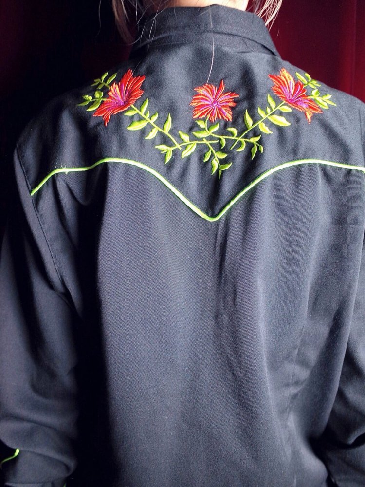 Flower Embroidery Western Shirt