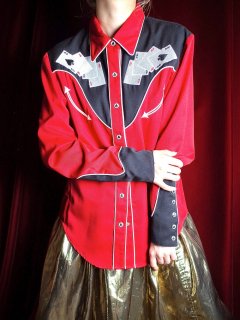 Playing Card Embroidery Western Shirt