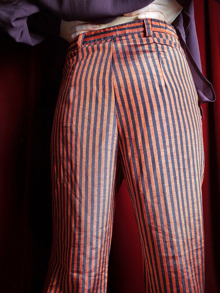 Orange & Black Pin Stripe Design Pants