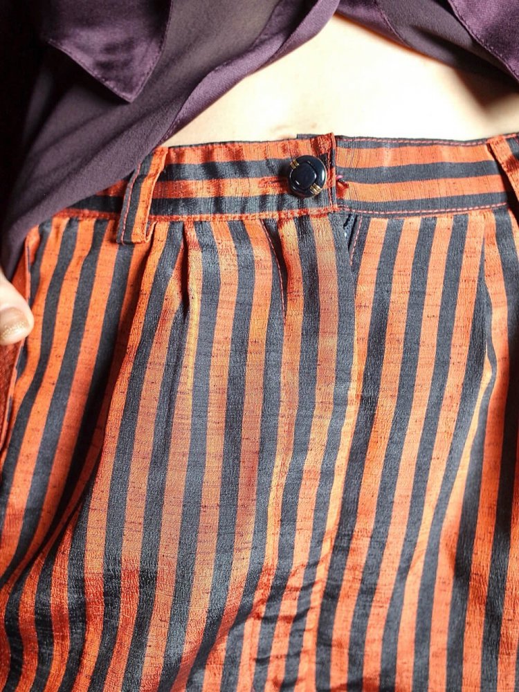 Orange & Black Pin Stripe Design Pants