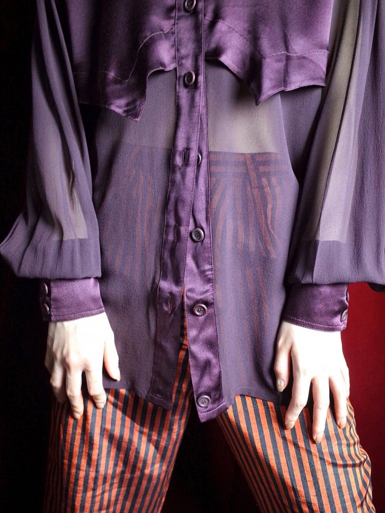 ESCADA / Western Style Sheer Silk Shirt