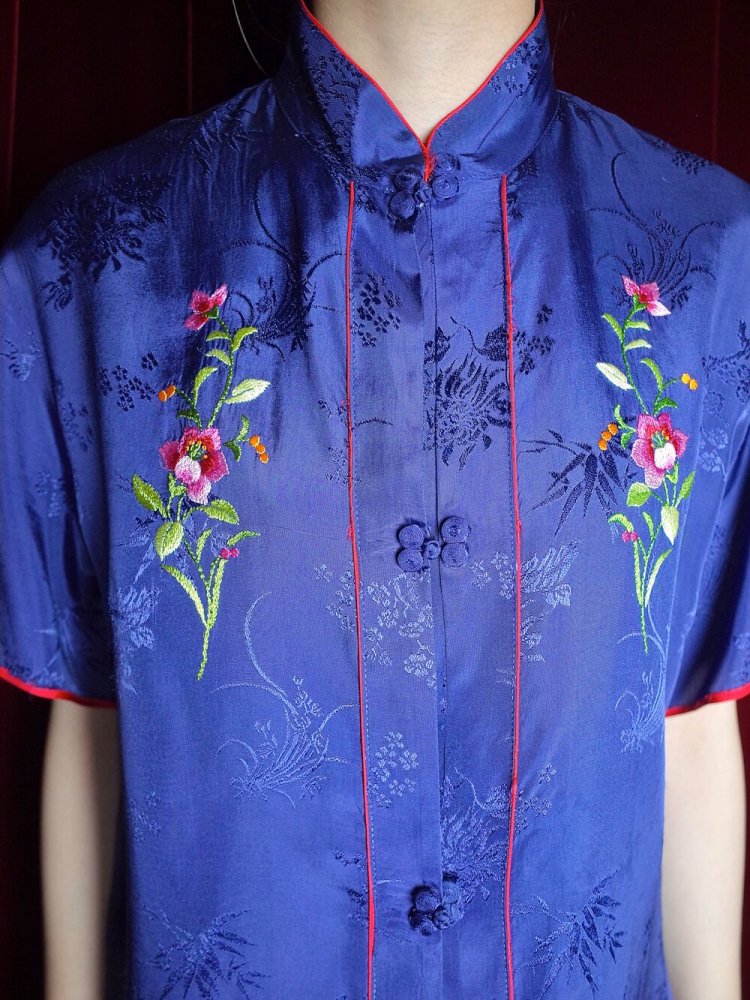 c.1950~60s Embroidery China Shirt