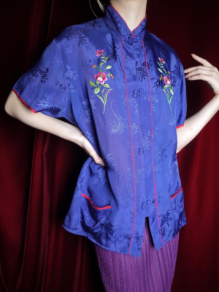 c.1950~60s Embroidery China Shirt