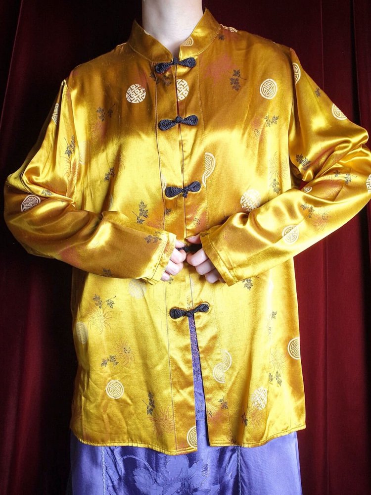 Oriental Yellow Satin China Shirt