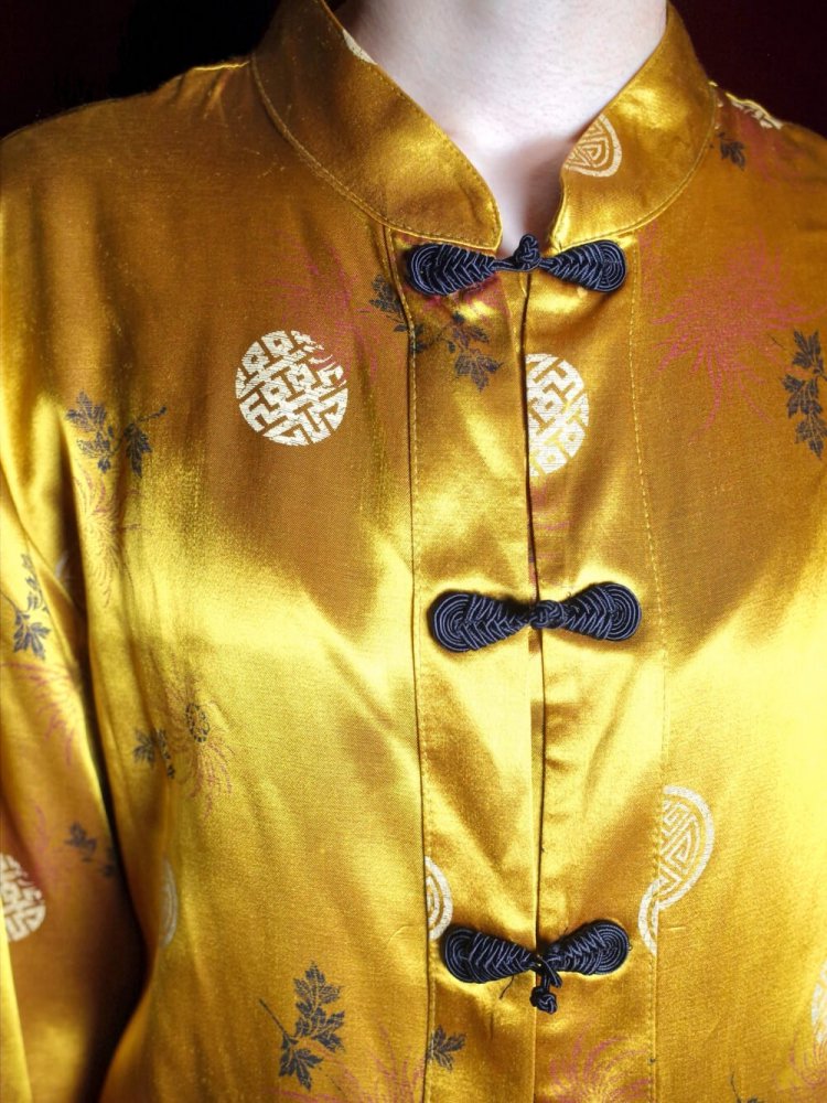 Oriental Yellow Satin China Shirt