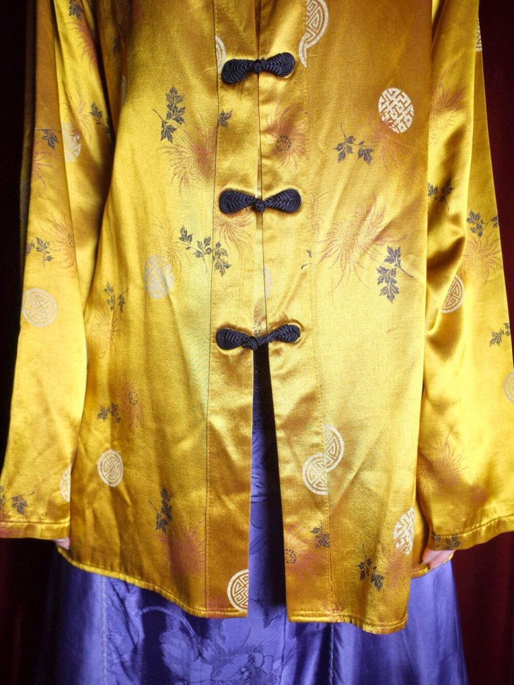 Oriental Yellow Satin China Shirt