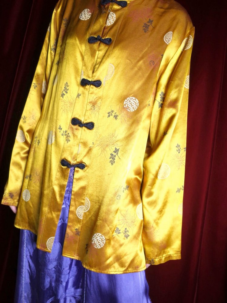 Oriental Yellow Satin China Shirt