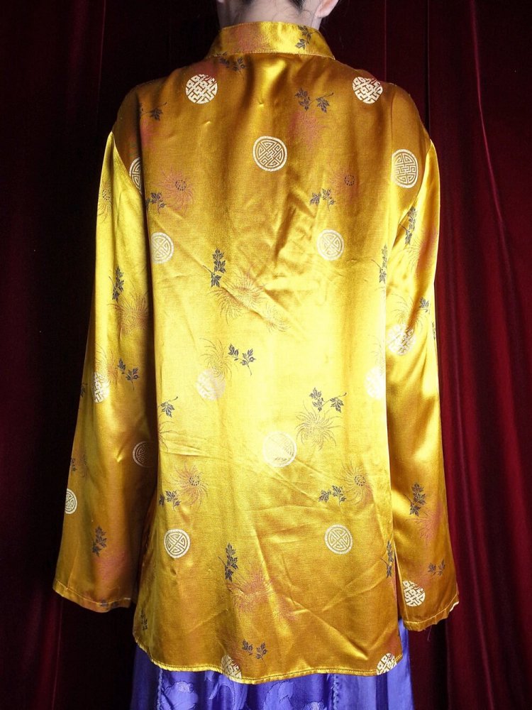 Oriental Yellow Satin China Shirt