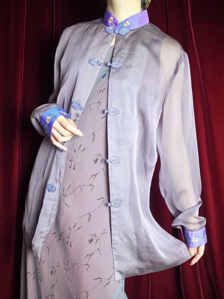 Lavender Purple Sheer China Shirt