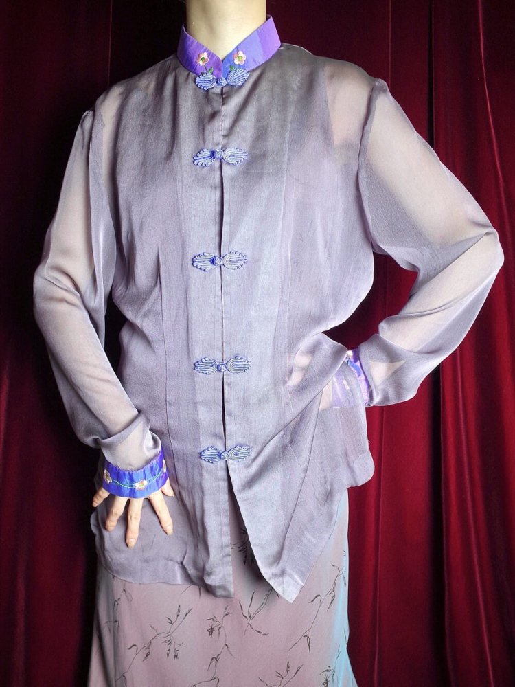 Lavender Purple Sheer China Shirt