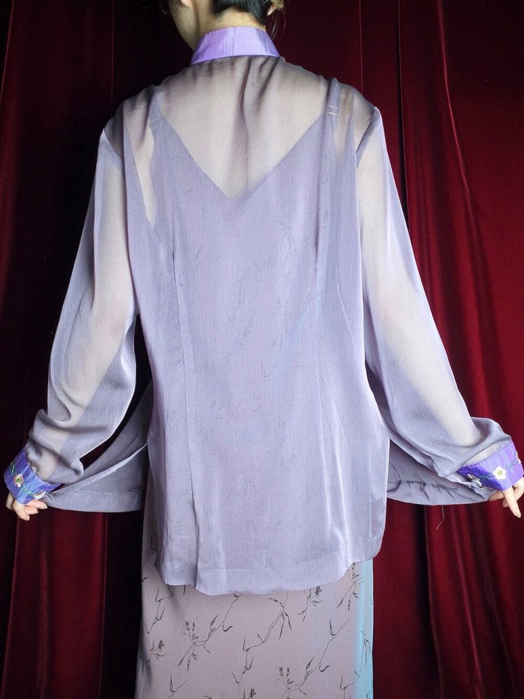 Lavender Purple Sheer China Shirt