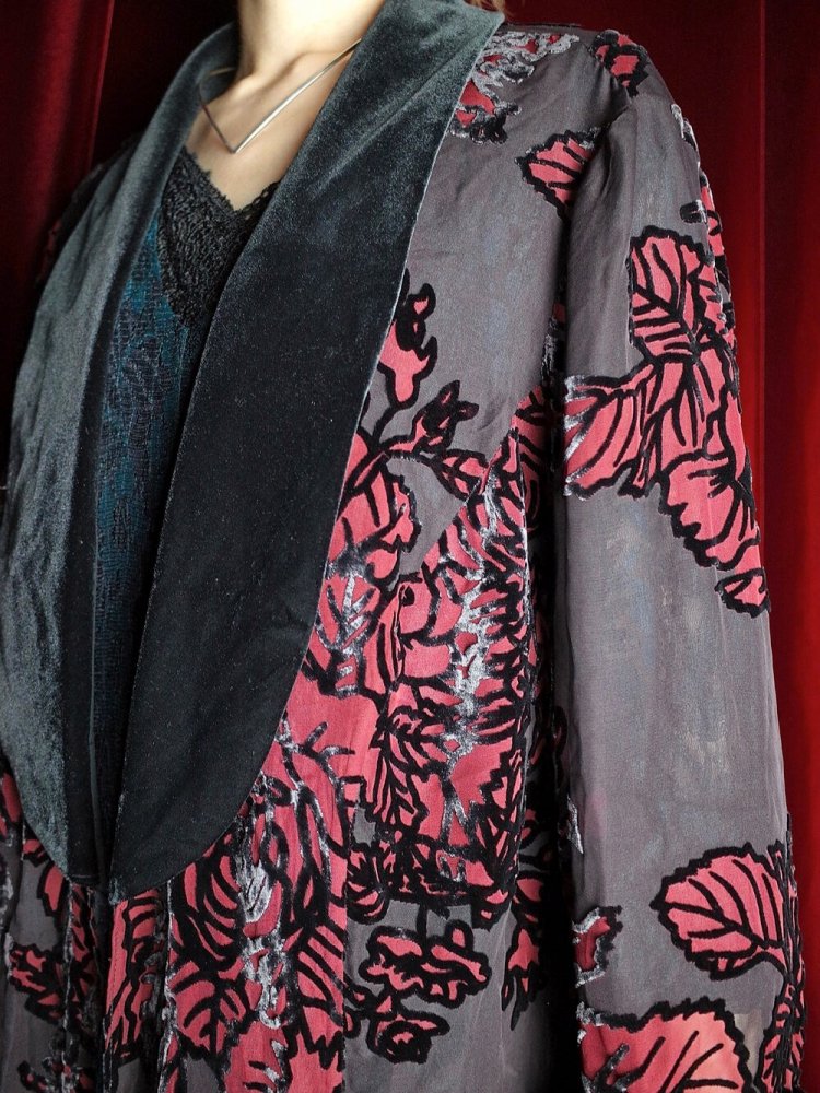 Rose Velvet Sheer Gown Jacket