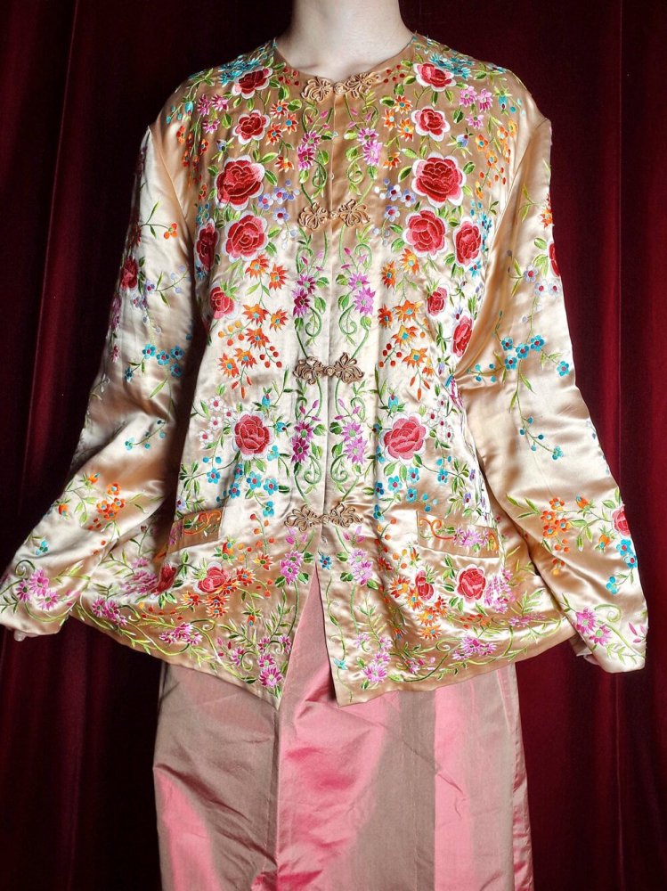 c.1960s Total Embroidery Silk China Jacket