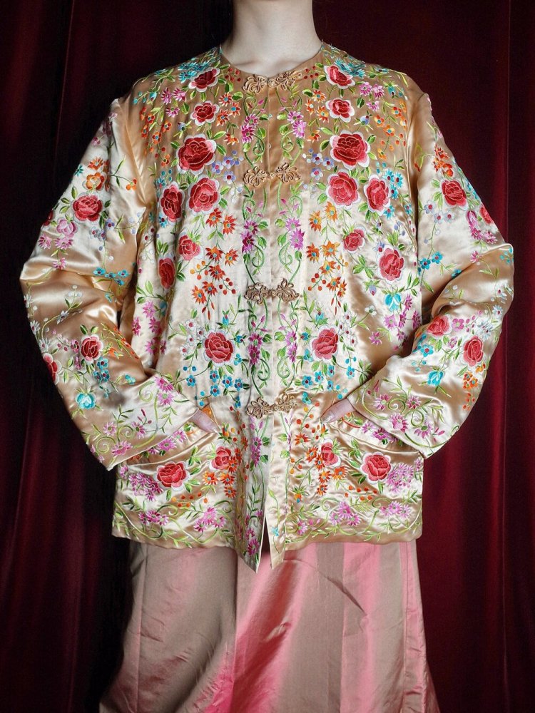 c.1960s Total Embroidery Silk China Jacket