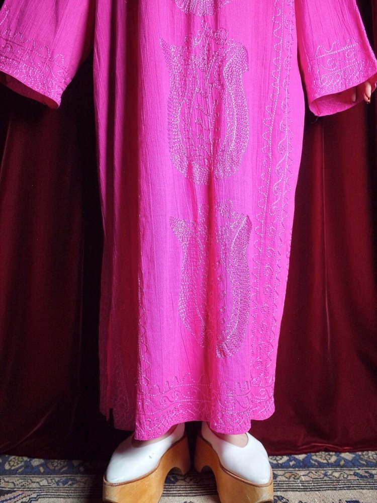 Made in Turkey Embroidery Pink Cotton Dress