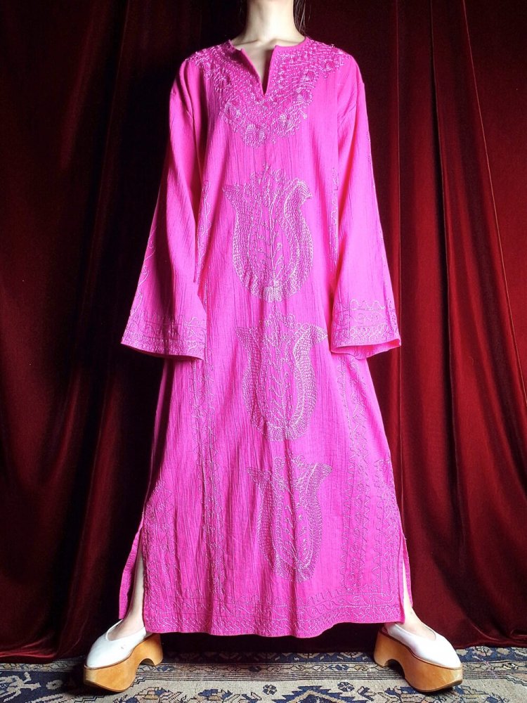 Made in Turkey Embroidery Pink Cotton Dress