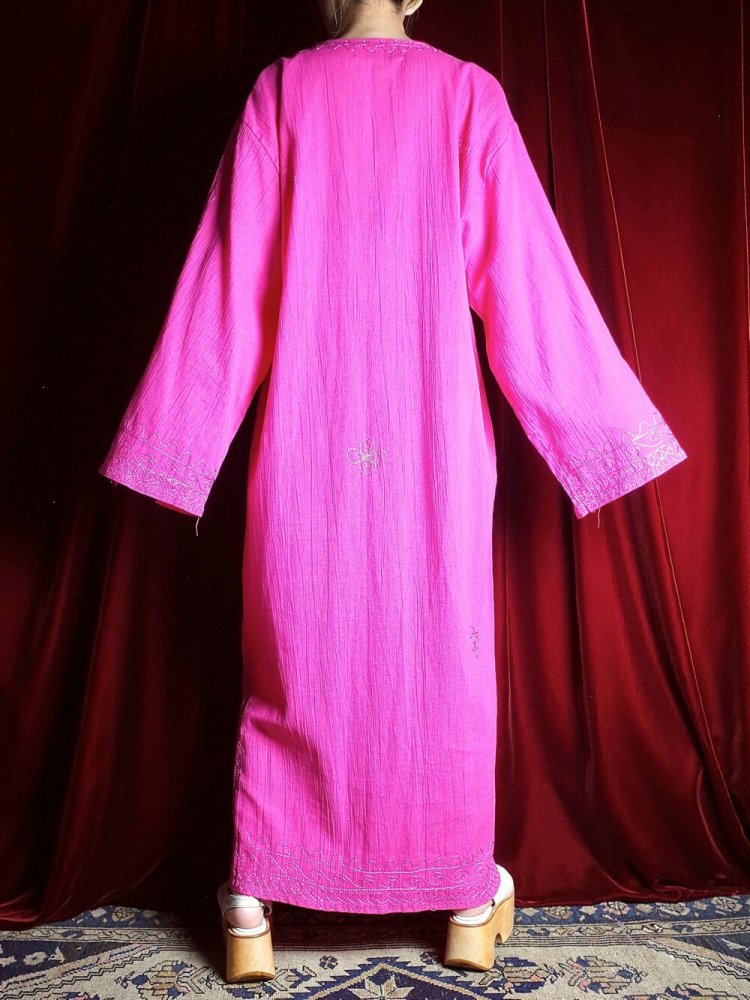 Made in Turkey Embroidery Pink Cotton Dress