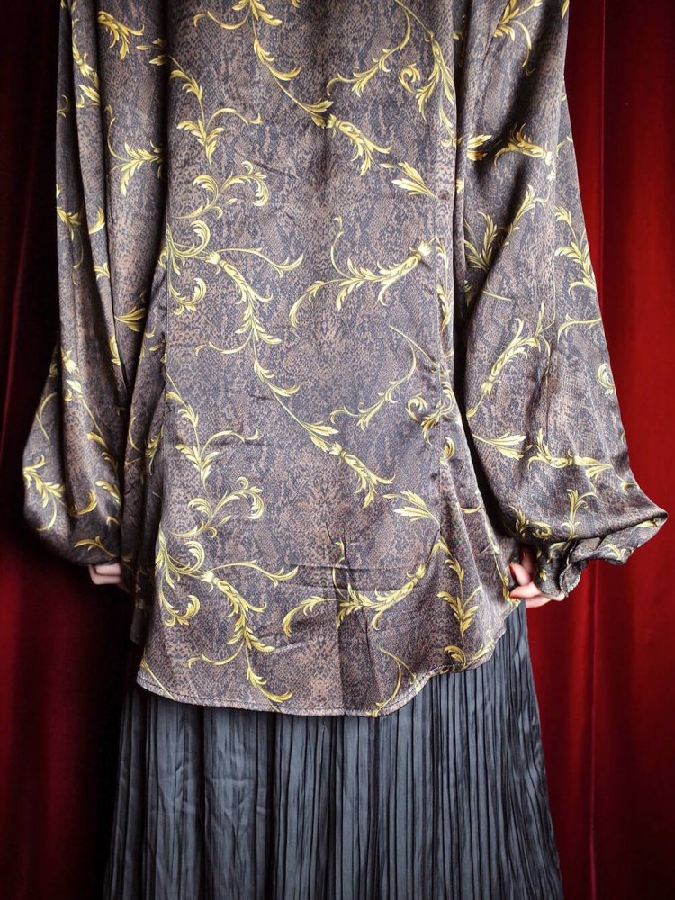 Arabesque & Python Pattern Silk Shirt