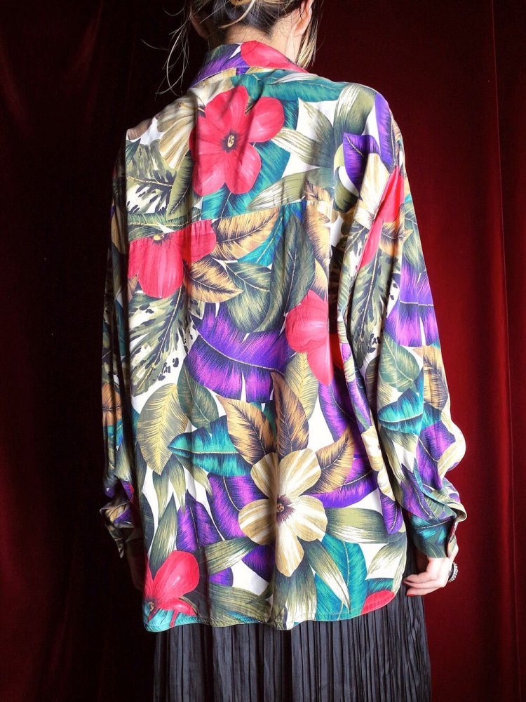 Botanical Flower Silk Shirt