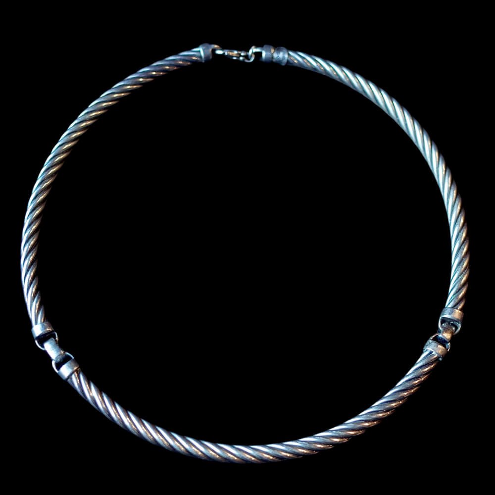 "ITALY Silver 925" Spiral Modern Choker Necklace