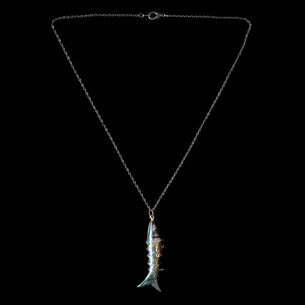 c.1920s Antique Moveable Fish Necklace #2