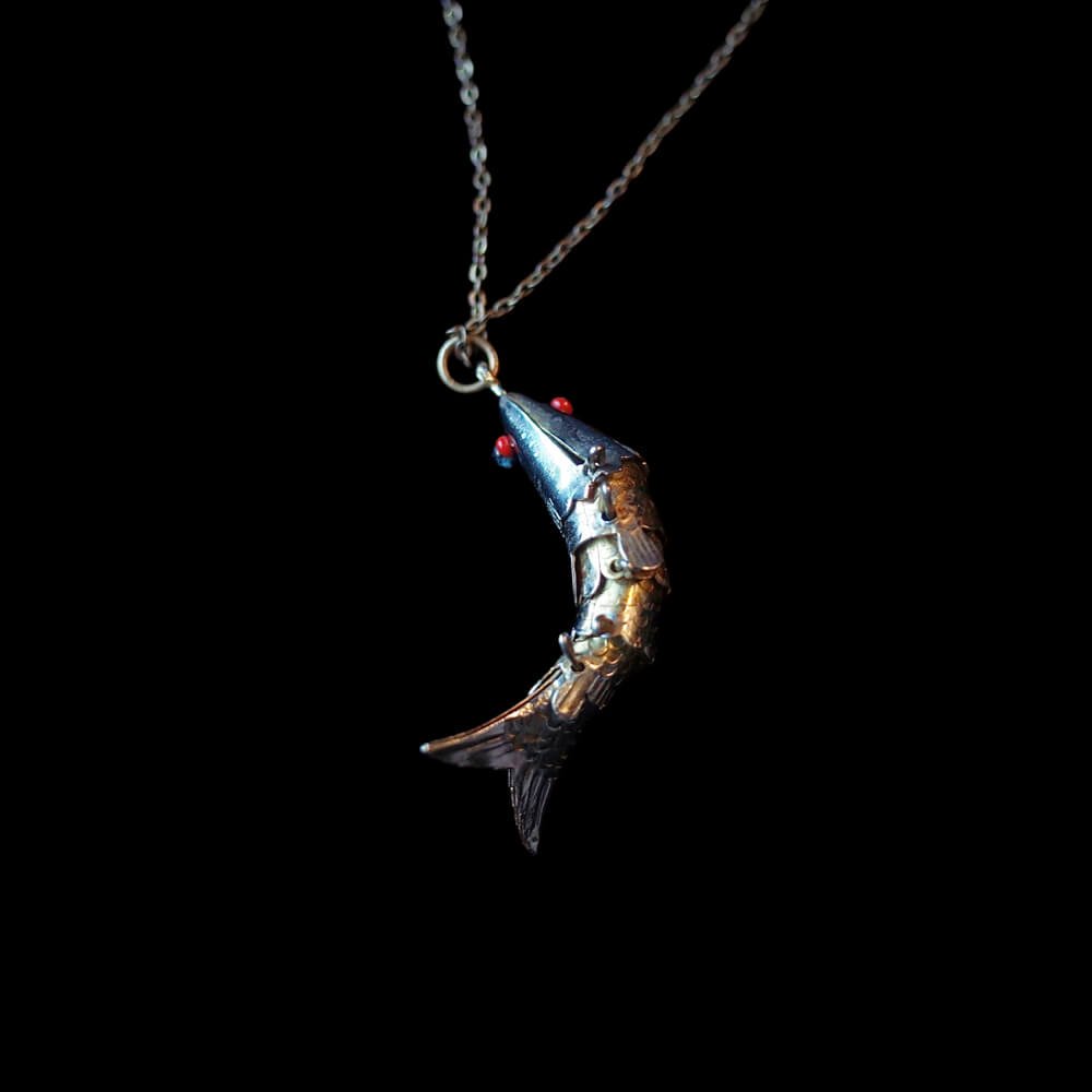 c.1920s Antique Moveable Fish Necklace #2