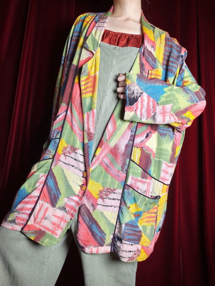 Color Art Rayon Drape Jacket