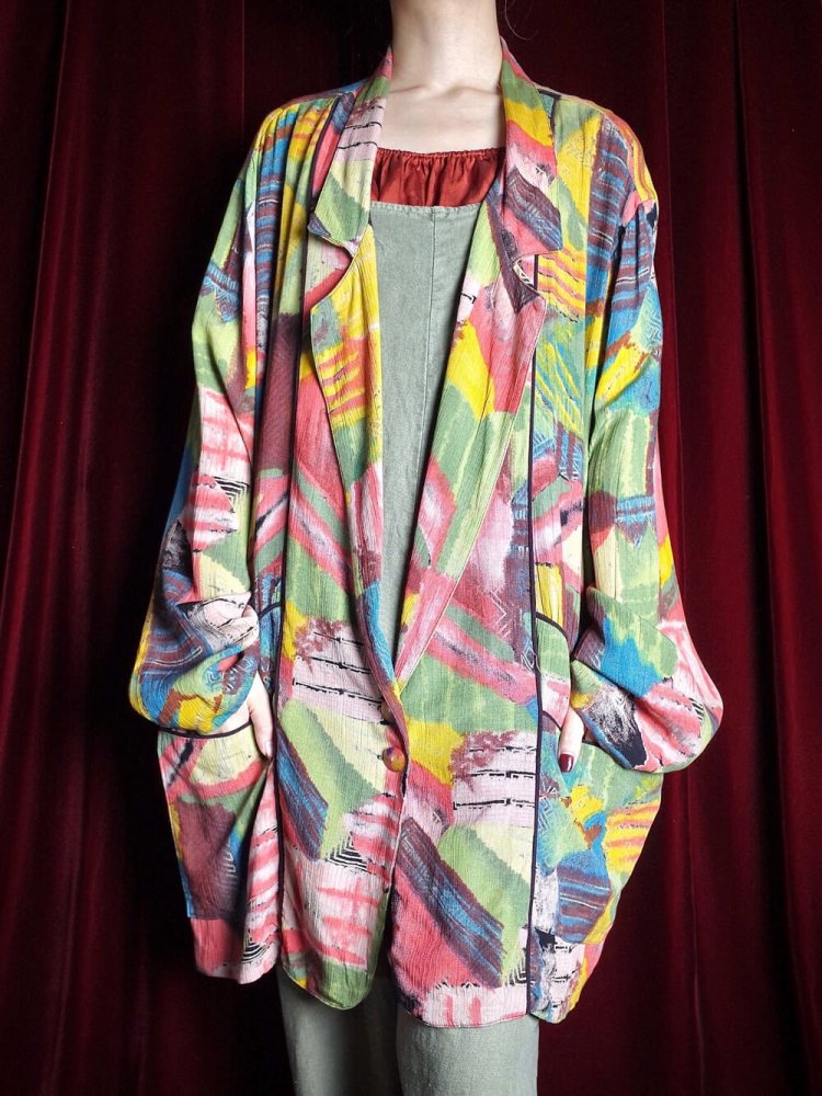 Color Art Rayon Drape Jacket