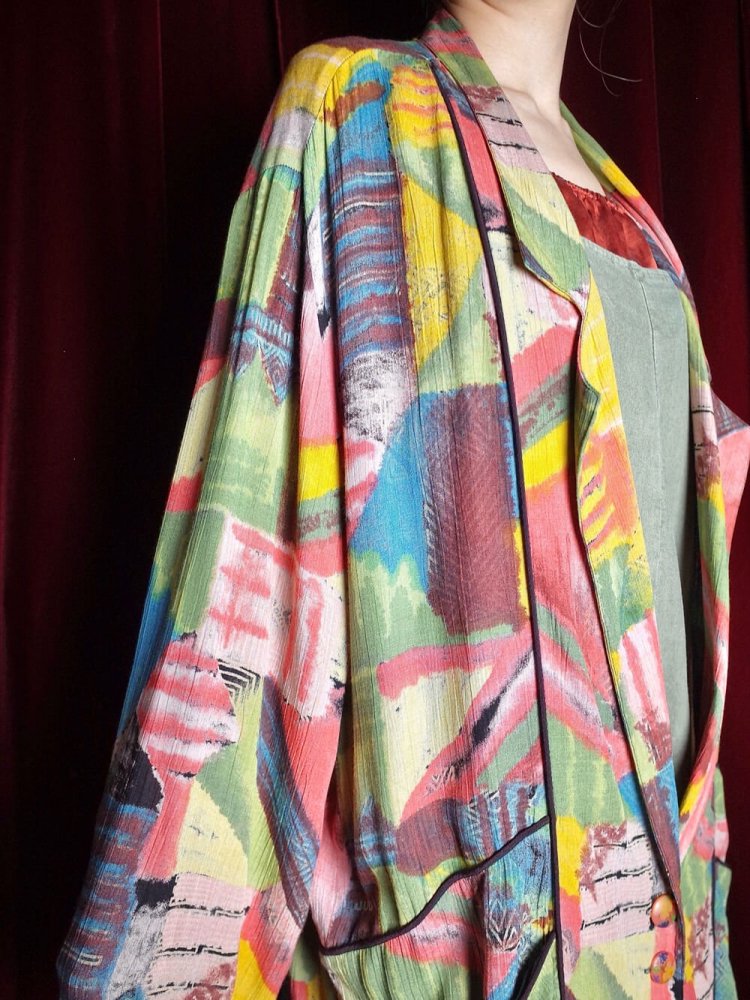 Color Art Rayon Drape Jacket