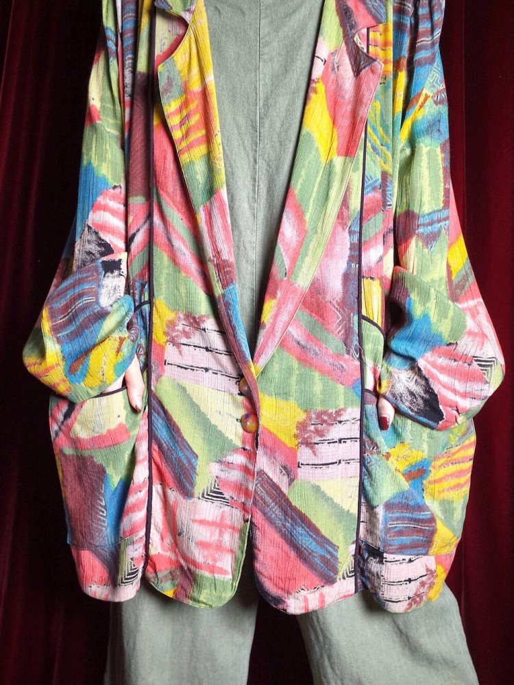 Color Art Rayon Drape Jacket