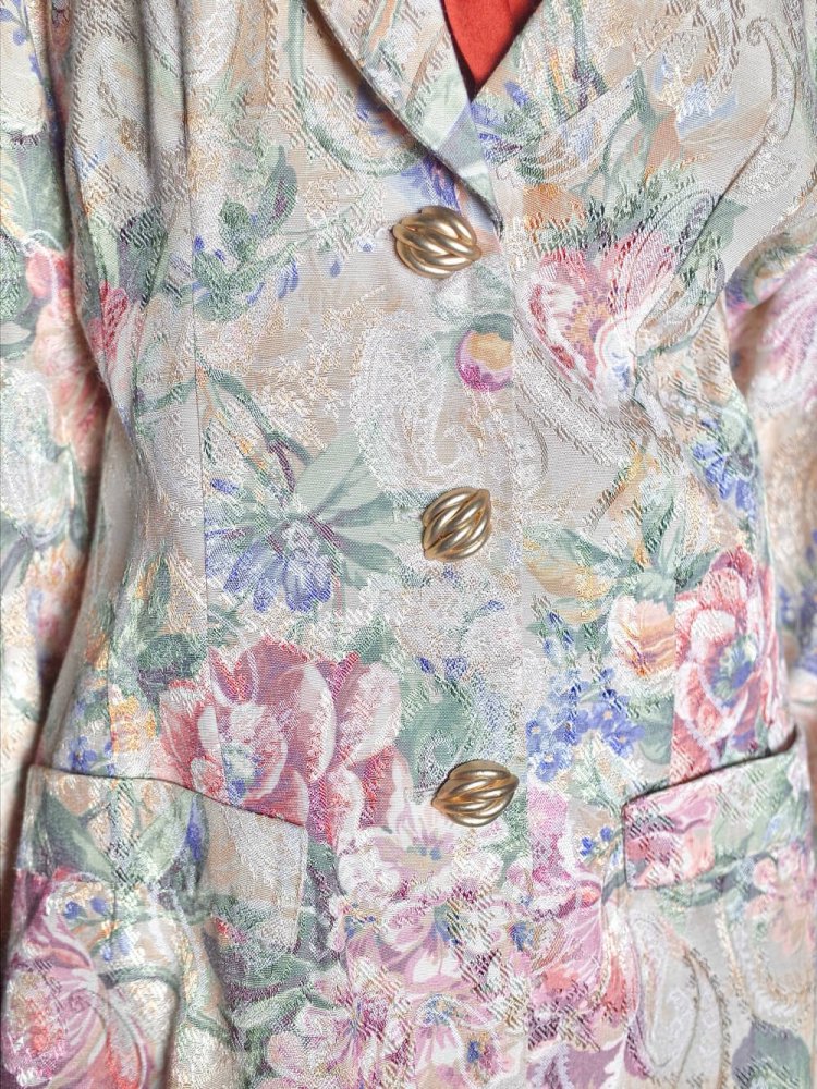 Flower & Paisley Double Pattern Shape Jacket