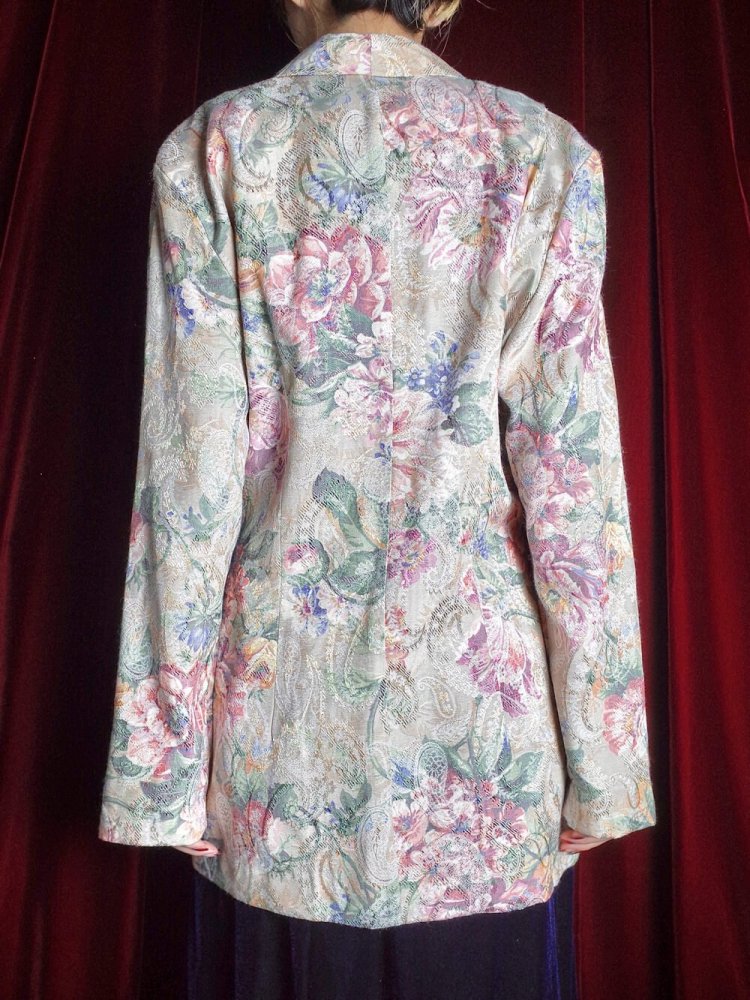 Flower & Paisley Double Pattern Shape Jacket