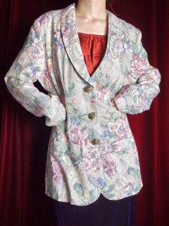 Flower & Paisley Double Pattern Shape Jacket