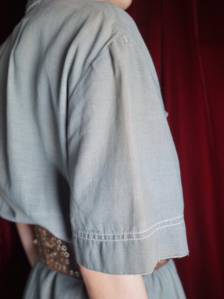 c.1950s Fade Denim Studs Western Dress #2