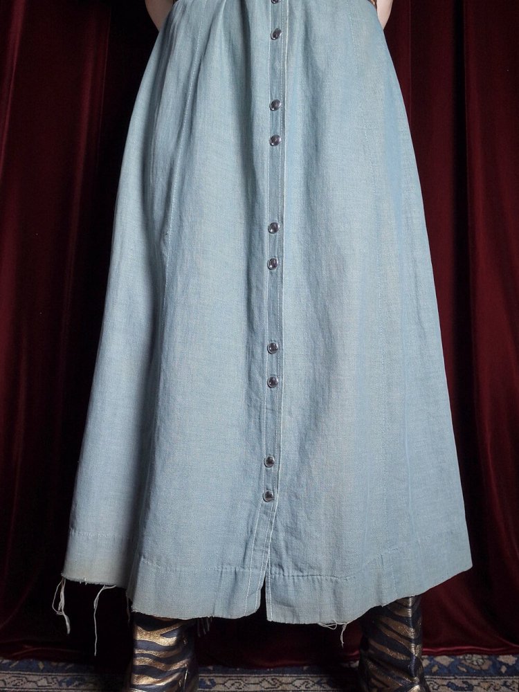 c.1950s Fade Denim Studs Western Dress #2