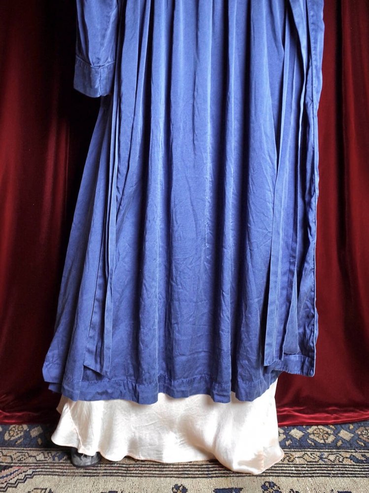 Smokey Blue Silk Dress Gown