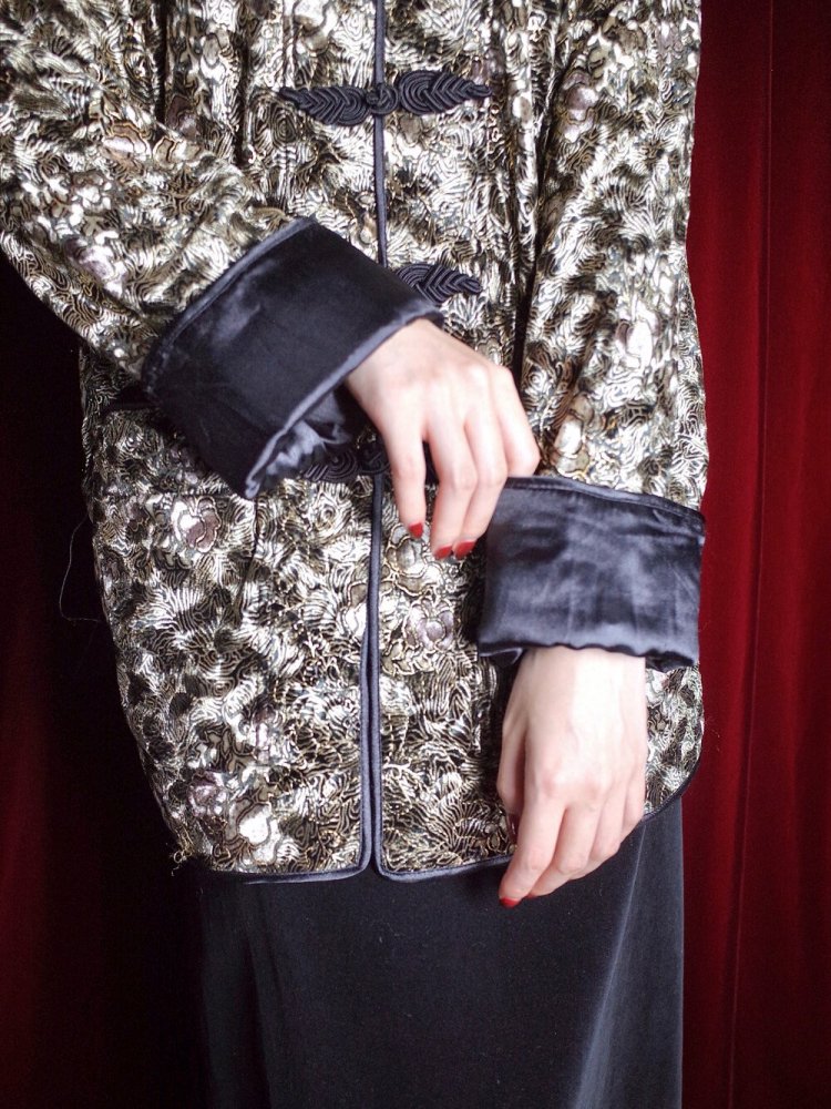 Wavey Pattern Velvet China Jacket