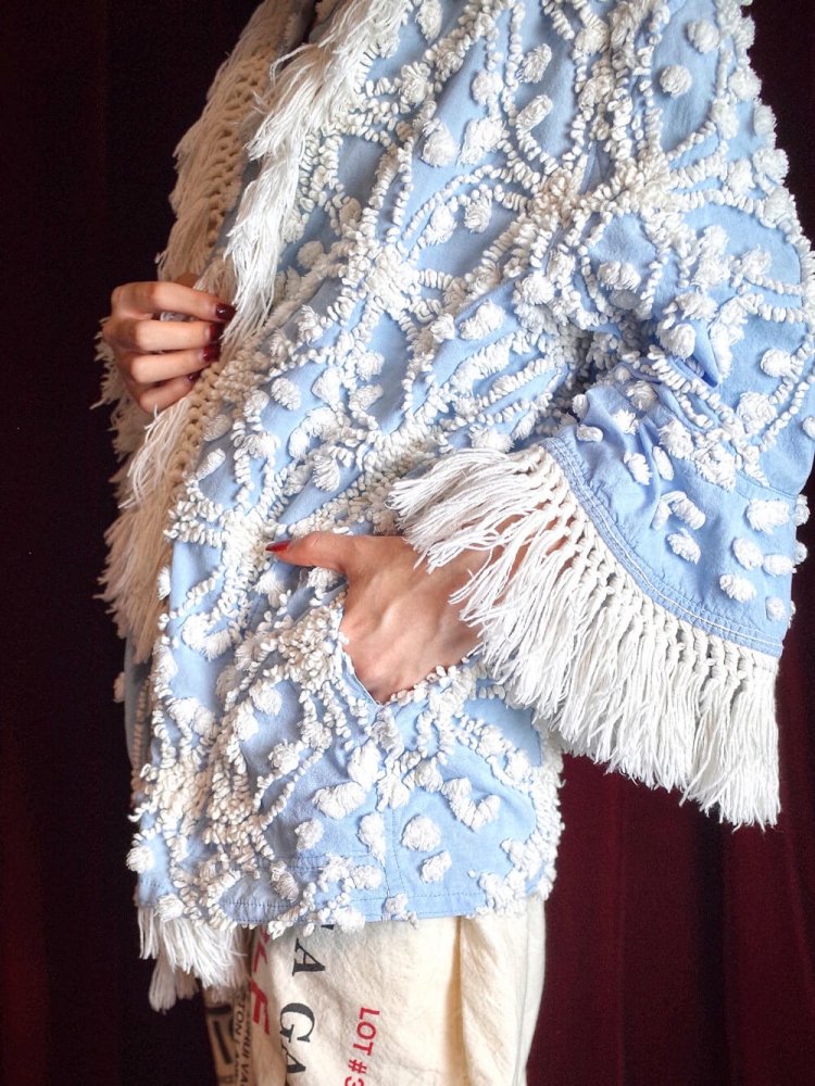 Vintage Fabric RebuildChenille Fringe Jacket