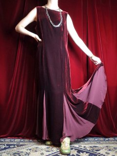 Bordeaux RayonSilk Velvet Switch Dress