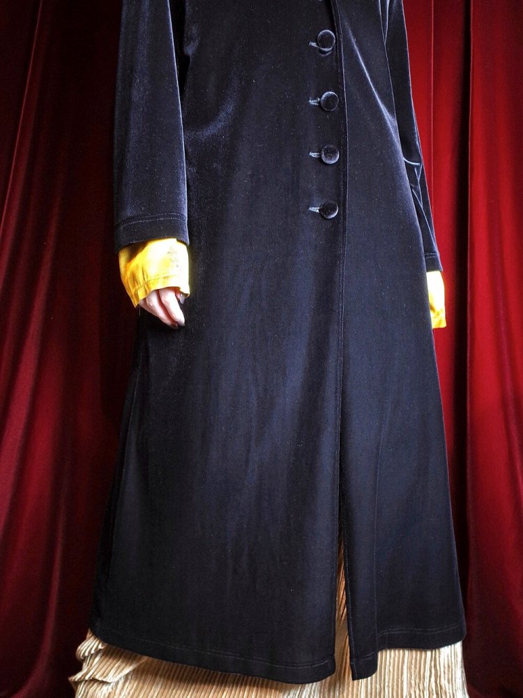 Black Velvet Long Gown Jacket