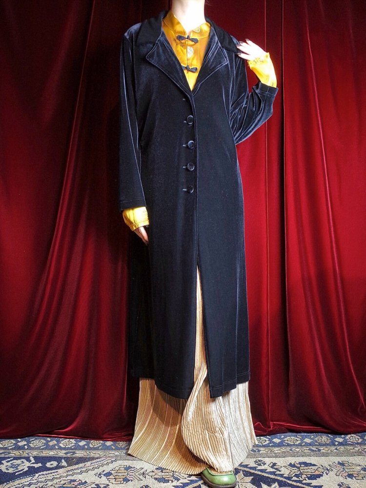 Black Velvet Long Gown Jacket