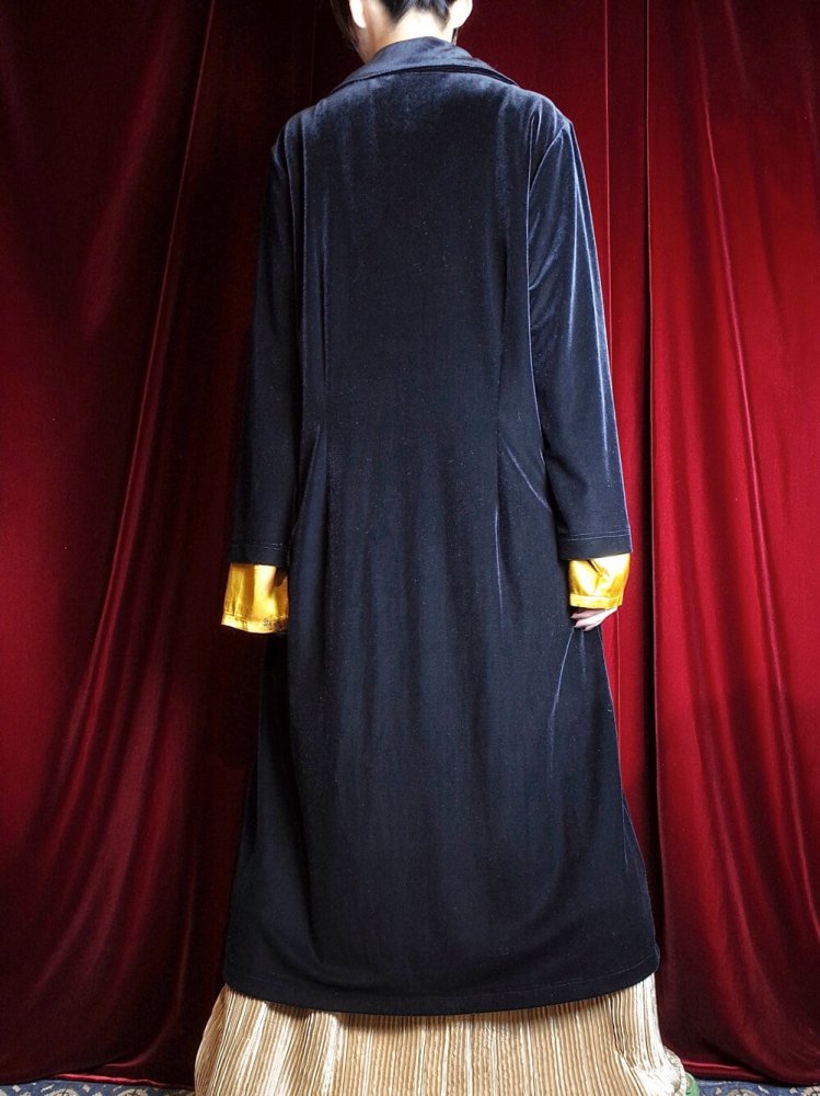 Black Velvet Long Gown Jacket