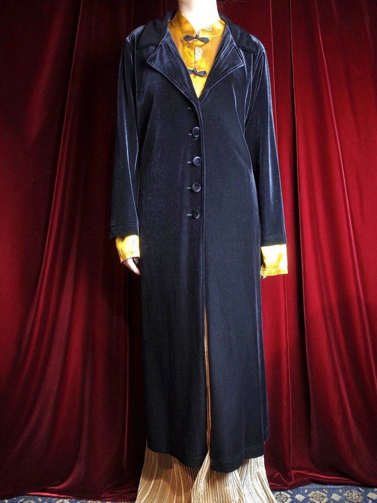 Black Velvet Long Gown Jacket