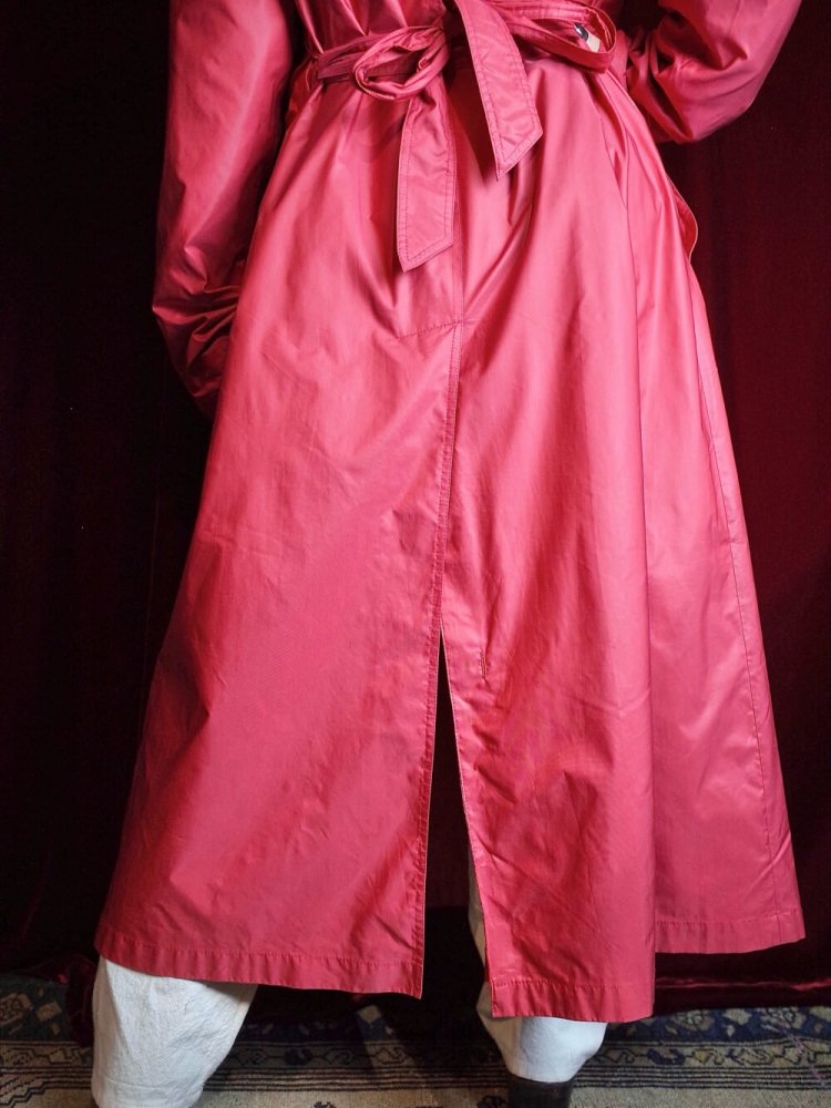 Red Nylon Trench Coat