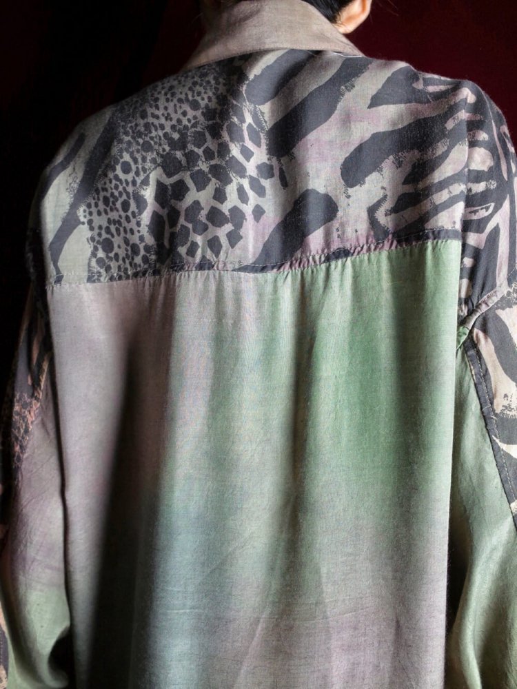  Aurora Gradation Leopard Rayon Shirt